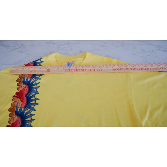 Vtg 90s Hanes Glitter Iron On Aztec Sun Graphic Tee L Single Stitch Southwest - Picture 13 of 16